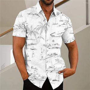 Мужские повседневные рубашки 2023 Гавайская рубашка с коротким рукавом для мужчин