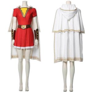 Shazam Mary Batson Costume Cosplay Abito LED lampeggiante illuminato Set completo277x