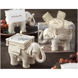 Party Favor Festive Lucky Elephant Candles Holder Tea Light Candle Birthday Gifts With Tealight Kd1 Drop Delivery Home Garde Dhmo3