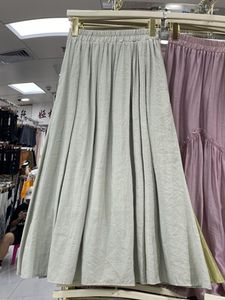 Röcke Koreanische Mode Lange Für Frauen Hohe Taille EINE Linie Weibliche Maxi Rock Einfarbig Damen Sommer Casual Midiskirt Drop