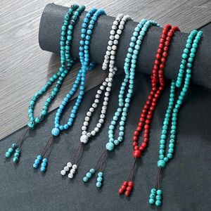 Strand 108 Mala Beads Necklace Women Men Black Red Green Line Natural Stone Multilayer Bracelet Chakra Meditation Healing Jewelry Chain