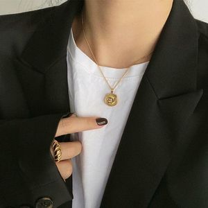 Chains 2023 Elephant Coin Necklace For Women Stainless Steel 18K Gold Plated Jewelry Gifts