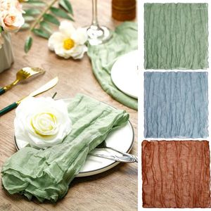 Table Mats Gauze Napkins Wrinkled Dinner 20 X 20in Fabric Multipurpose For Valentine's Day Wedding Party