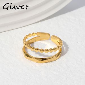 Eheringe Giwer Stilvolle Edelstahl für Frauen Mädchen Einstellbare Finger Temperament Mode Party Schmuck Geschenk Bague Femme Anillos 230710