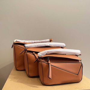 Le-Oe Geometry Designer Crossbody Bags Leather Handbag Woman Counter Counter Bags Totes Street Contraving Coll Color Square Bag Bage 240122