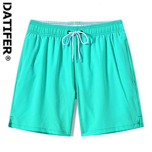 Men's Shorts DATIFER Men's Swimming Shorts Summer Solid Polyester Spandex Fast Dry Surfing Sportswear Beach Net Lining with Pockets 230711