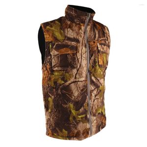 Hunting Jackets MagiDeal Men's Thermal Fleece Camo Vest For Outdoor Shooting Hiking Climbing