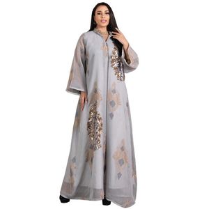 MD Abayas dla kobiet dubaj muzułmański Kaftan odzież etniczna cekinowy haft eleganckie suknie Plus rozmiar afrykański Boubou islamskie Kimono229B