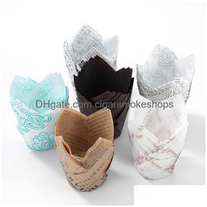 Cupcake Tip Liners Portabicchieri di carta Tazze per muffin per il compleanno Natale Baby Shower Party Xbjk2203 Drop Delivery Home Dhq7V