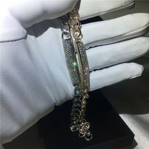 20 styles Handmade Jewelry Sparkling Cuba Bracelets Luxury 18K White Gold Fill CZ Crystal Zircon Hip Hop Party Promise High Quality Women Men Bangle For Lovers Gift