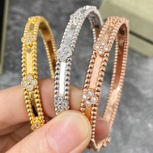 Pulseira Zlxgirl Classic Europe Korea Fourleaf Women Bridal Jewelry Cubic Zircon Bracelet feminino Fashion couple gifts 230710