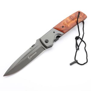 DA52 Camping Hunting Outdoor Pocket Fold Camp Survival knife Iron wood handle outdoors huntings Folding type cutter whole309j