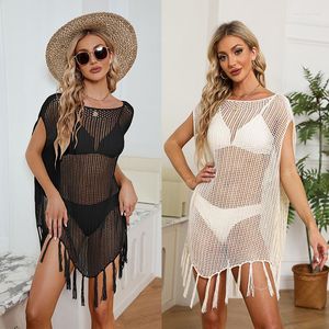 Damenbadebekleidung Frauen Sommer Langes Kleid Strandausflug Badeausgänge für größere Größen Lose Smock Weiblicher aushöhlen Badeanzug Solide