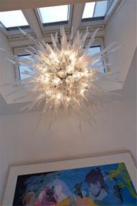 Nordic Wewnętrzny Ręcznie wydmuchicz żyrandol Modern Art Vintage Estetyczne sufit Light Bankiet Przezroczysta lampa wisiorka