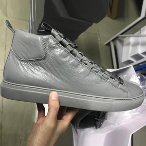 Quality Designer Popular Perfect Quality Brand Arena Shoes High Top Sneaker Shoes Men's Flat Wrinkle Leather Trainer Party Luxury Shoes