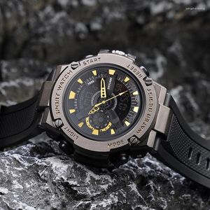 Armbanduhren Multifunktionale Sportuhr Herren Intelligente wasserdichte Student Dual Display Glow Großes Zifferblatt Gezeitenarmbanduhr