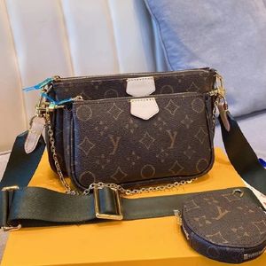 Luxurys Lady Brown Tote Crossbody Bags Cüzdanlar Tasarımcı Omuz Kayışı Çantalar Çantalar Tasarımcılar 265 Yüksek Kaliteli 3 Deri Çantalar Kadınlar için Cüzdan Kutu Çantası ile Zincirde