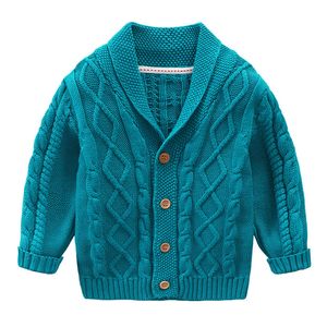 가족 매칭 복장 어린이의 겨울 스웨터 가디건 소년 긴 소매 v 목 단색 캐주얼 패션 스웨터 1 10 세 어린이 230711