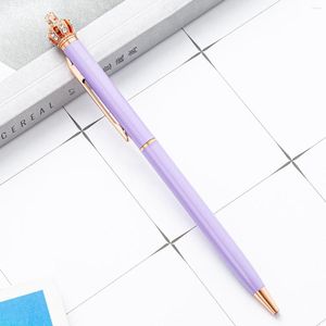 Wholesale Metal Ballpoint Pens Crown Shaped Stationery Supplies Student Teacher School Office Accessories Luxury Crystal Pen