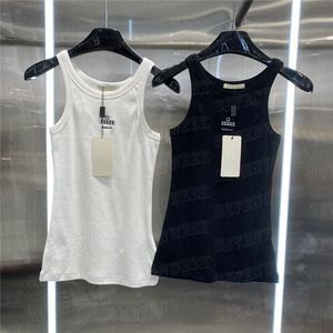 Broderade brev Damer Linne Designer ärmlös tröja Yoga Jogger Sport Vest Tees