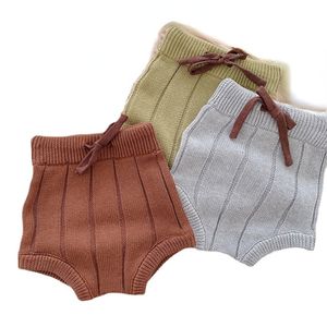 Shorts Baby Elastisk Stor PP 0 2 år gammal koreanska barnbyxor Bomullskläder Höstfödd Stickad byxa 230711