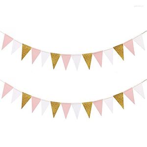 Party Decoration 3m Paper Pennant Banner Flags Triangle Bunting For Bridal Shower Wedding Baby Birthday Event Supplies