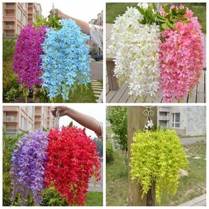 Decorative Flowers Wedding Arch Ornament Po Props Artificial Wisteria Garland Wall Hanging Wreath Clove Flower Lifelike Lilac Vine