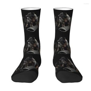 Meias masculinas para cão pastor alemão Crew vestido unissex fashion estampado em 3D da Alsácia