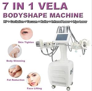 Vertical 7 em 1 Cavitation Vacuum RF Bio Cooling Body Shape Machine esculpir cavitação RF Perda de peso Braço Perna Celulite Reduzir máquina de beleza