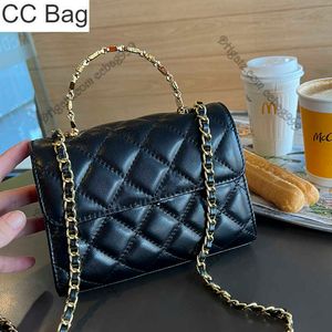 CC Bag Mini Flap Enamel Handle Totes Bagar For Women Quilted Diamond Pattern Classic Designer Wallets Gold Metal Hardware Coin Purses With Chain Luxury Sacoche Pouche
