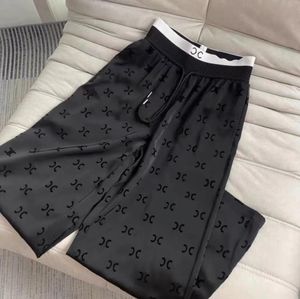 Fall Designer high-end women pants Fashion casual Wide leg Ice Silk High waist straight pants Luxury Asian size S-4XL