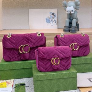 VELVET Marmont Número de Série Bolsa Estilo Coração Feminino Bolsas de Ombro Clássico Corrente Dourada 26cm Bolsa Tiracolo 16CM 23CM 27CM