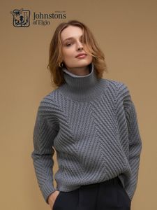 Womens Sweaters Fall Winter Cashmere Turtleneck Thick Sweater Pullover White Grey