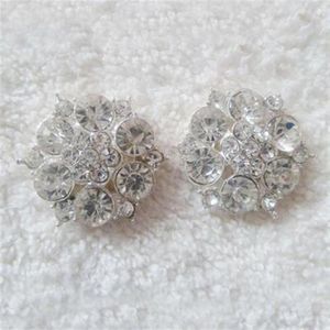 10 PCS Lot 28mm Çiçek Metal Rhinestone Düğmesi Süsleme DIY290A