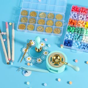 Pullar 17/22/25pcs balmumu mühür damgası seti lake sızdırmazlık balmumu kiti diy zanaat malzemeleri scrapbooking Noel düğün davetiyesi dekorasyon 230710