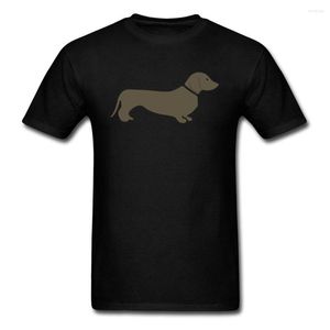 Men's T Shirts Simple T-shirt For Sale 2023 Chic Men Dachshund Sausage Dog Cartoon Logo Print Black Tee Shirt Short Sleeve Plus Size