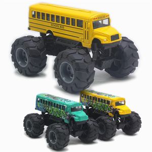 Aircraft Modle Alloy Monster School Bus Pull Back Model Boy Toys Car 230710