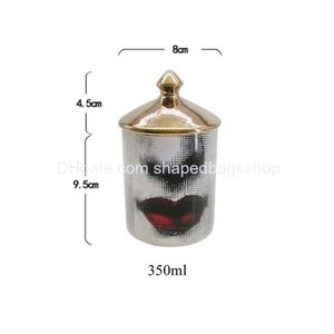 Świeczniki ceramiczne 14 9 5 8Cm Lady Face Jar Diy puste świeczniki uroda pędzel do opatrunków pudełko na długopis z pokrywką do przechowywania Ti225U upuść Dhomg