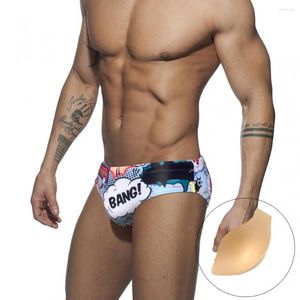 Roupa de banho masculina verão cuecas de banho push-top sexy cintura baixa maiô masculino esporte praia biquíni bolsa protuberância surf Zwembroek