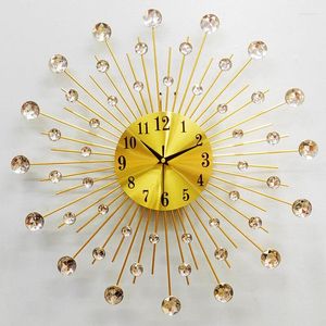 Wall Clocks Fashion Creative Clock Mute Selling Metal Diamond Rhinestone Hanging Iron