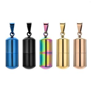 Pendant Necklaces Mini Cylinder Ash Necklace Cremation Urn Holder For Men Women Memorial Locket Keepsake Openable Jewelry Gift
