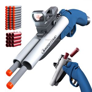 Double-barreled Toy Gun Foam Blaster for Boys Soft Bullet Gun Children Rifle Airsoft Pistol Kids Outdoor Fun Shoot Games