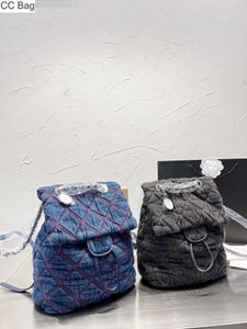 10A CC-väska Denimryggsäck Designer axelväskor Lyxig handväska för kvinnor Crossbody-väska Tote plånbok Broderi Shoppingväska 2 färg presentförpackning