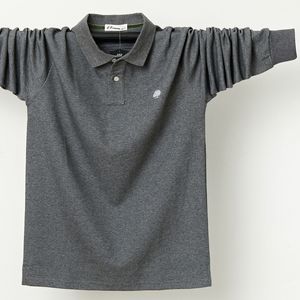Męskie t-shirty duży rozmiar 7 kolorów męska koszulka polo z długim rękawem jesienno-zimowa męska gruba moda Casual luźne bawełniane topy jednokolorowe 230711