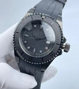 Tutto nero Orologio da uomo di lusso di alta qualità SEA-DWELLER Lunetta in ceramica Cinturino in caucciù da 44 mm 116660BKSO Orologio da polso automatico Cameron Diver nero