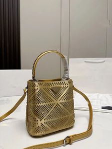 Ny stil strass bucket bag dam axelväska Mode handväska diamant mönster design full av varumärke stil