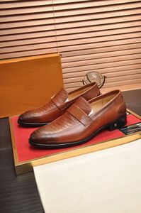 Novo 2023 Sapatos sociais masculinos de crocodilo de alta qualidade formal de negócios brogue flats masculinos de marca masculina de couro genuíno mocassins para festa de casamento tamanho 38-45