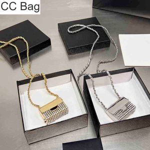 CC-Tasche Andere 6,5 cm Glitzerhülle Französischer Designer Silber Goldene Klappe gesteppt Klassische Handtaschen Goldfarbene silberfarbene Metallkette Durchm