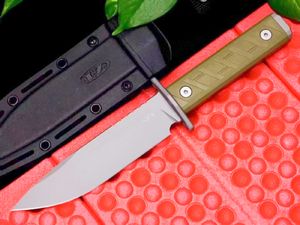 0006 Survival Prosty nóż CPM-3V Cerakote Powłoka Punkt zrzutu Oster Pełny Tang G10 Stałego noża ostrzy z Kydex