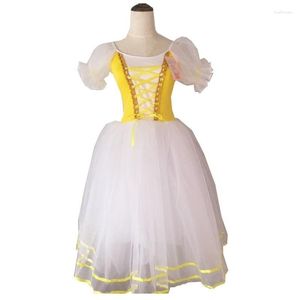 Stage Wear 2023 Romantic Tutu Giselle Ballet Costumes Girls Child Velet Long Tulle Dress Skate Ballerina Puff Sleeve Chorus